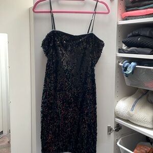 Aidan Maddox black sequin dress